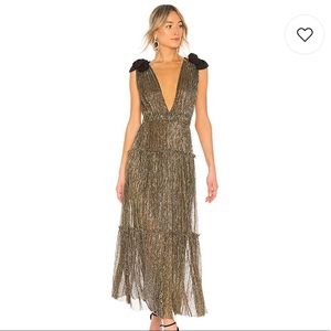 Sabina Musayev “Ray” dress in gold